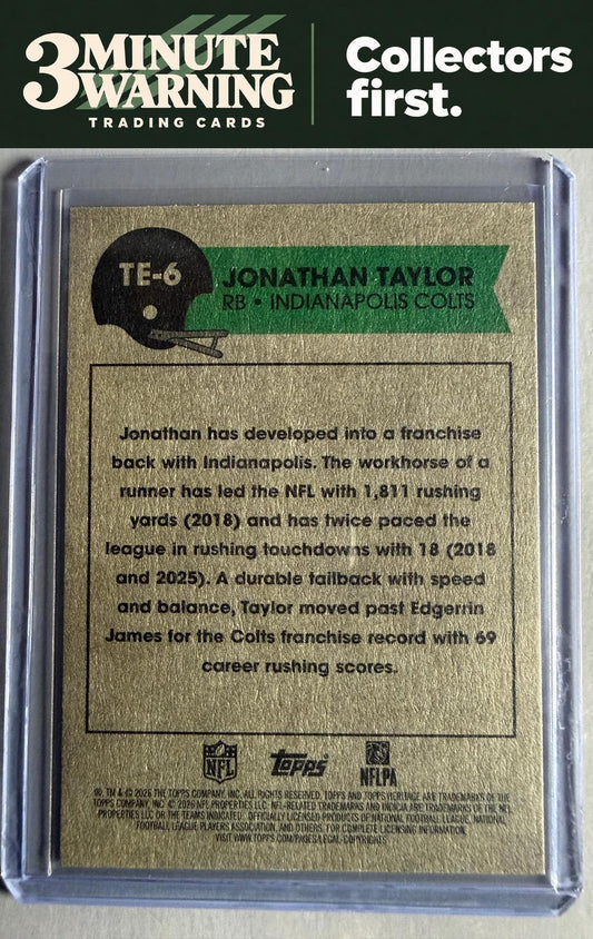 2026 Topps Heritage #TE-6 Jonathan Taylor The Expansion