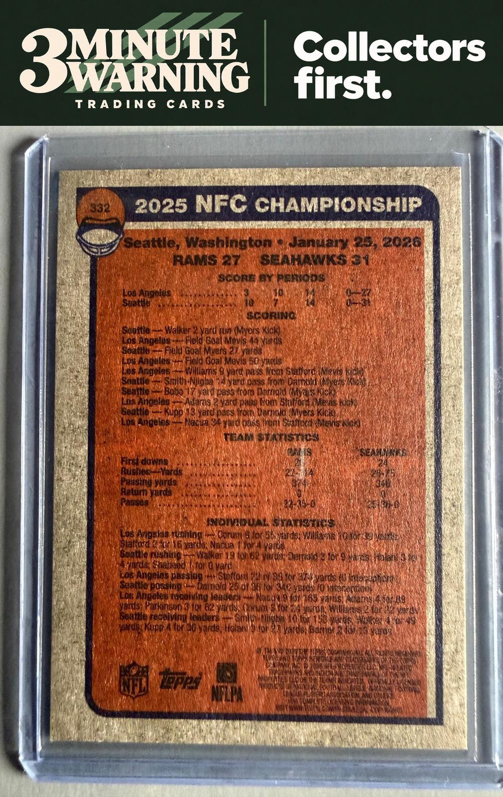 2026 Topps Heritage #332 2025 NFC Championship Game
