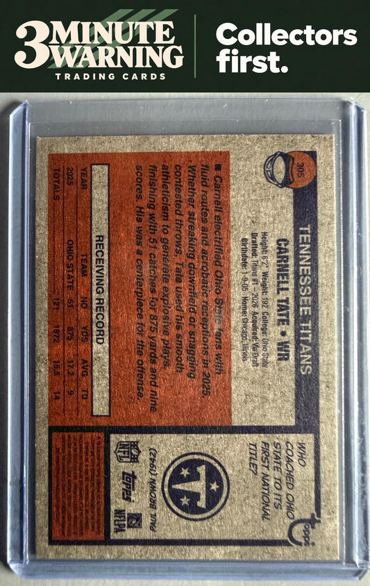 2026 Topps Heritage #305 Carnell Tate