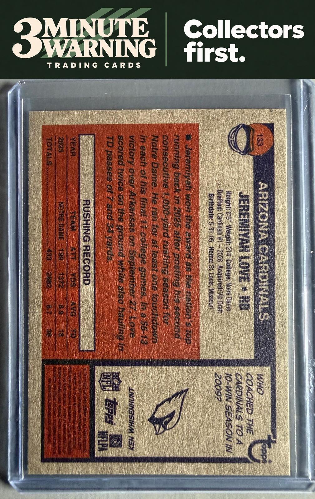 2026 Topps Heritage #133 Jeremiyah Love