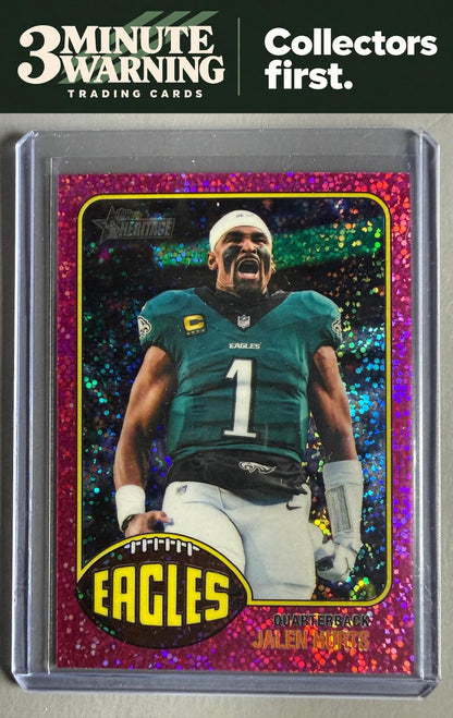 2026 Topps Heritage #44 Jalen Hurts Pink Sparkle