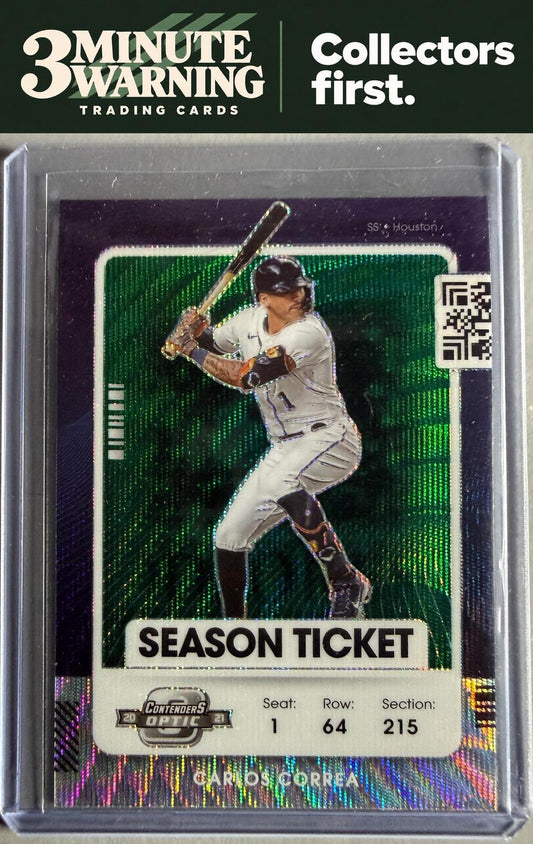 2021 Panini Contenders #71 Carlos Correa Optic Green Wave