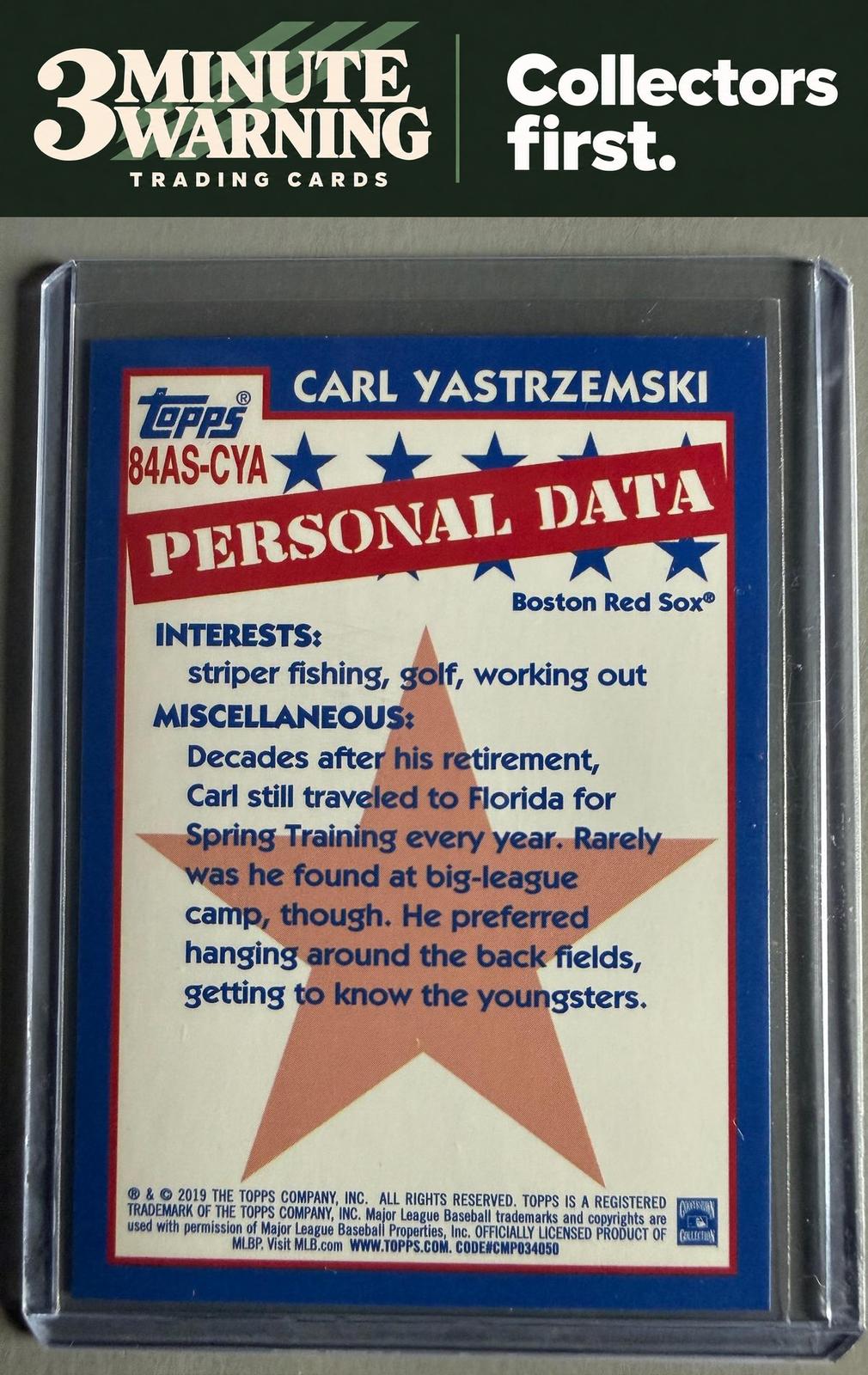 2019 Topps #84AS-CYA Carl Yastrzemski 1984 Topps Baseball
