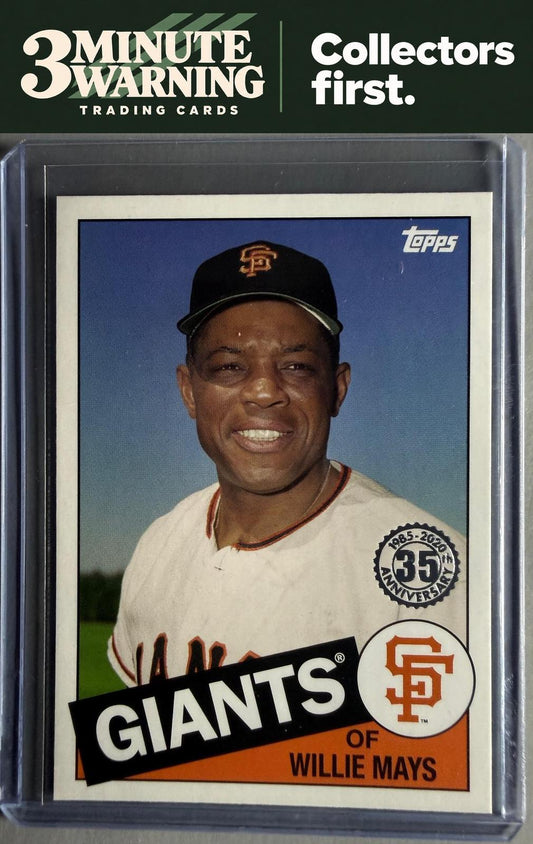 2020 Topps #85-87 Willie Mays 1985 Topps Baseball 35th Anniversary (Series One)