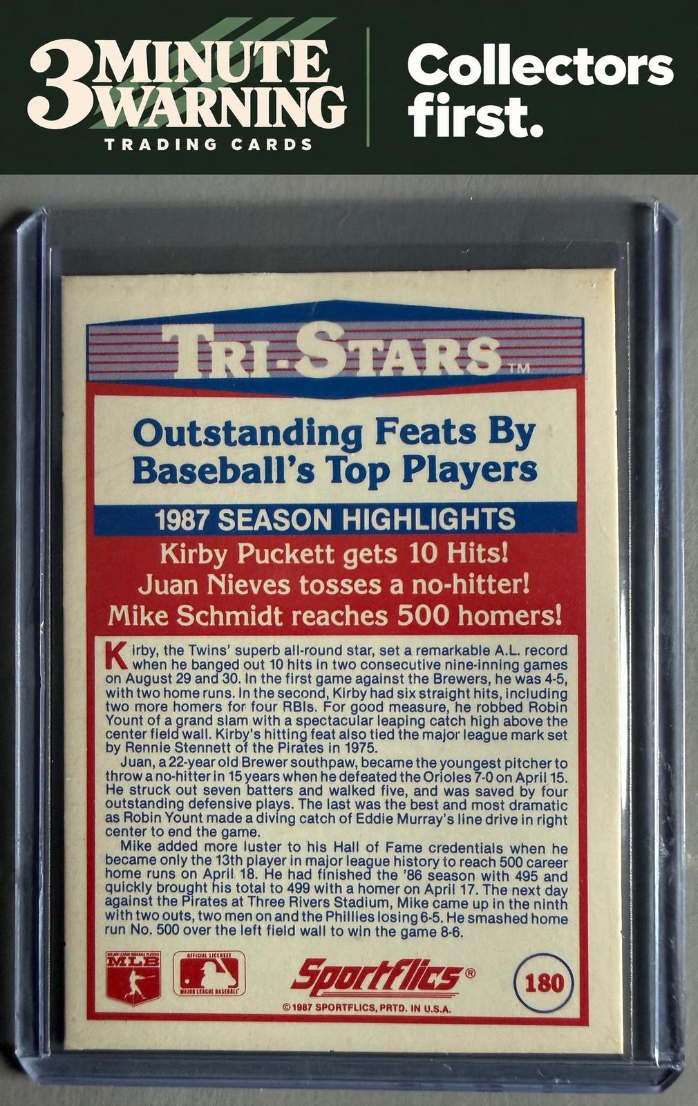 1988 Sportflics #180 Kirby Puckett / Juan Nieves / Mike Schmidt
