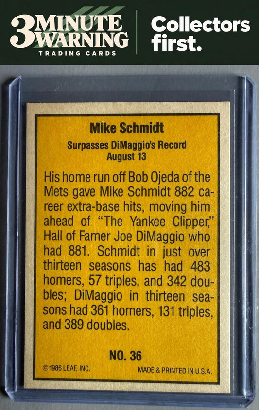 1986 Donruss Highlights #36 Mike Schmidt