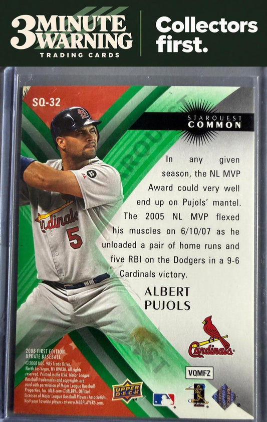 2008 Upper Deck First Edition #SQ-32 Albert Pujols StarQuest Green Common