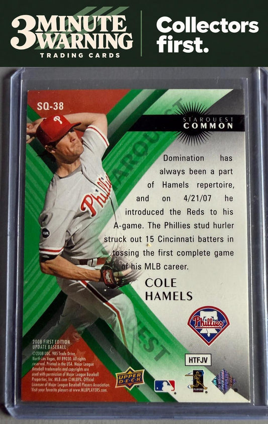 2008 Upper Deck First Edition #SQ-38 Cole Hamels StarQuest Green Common