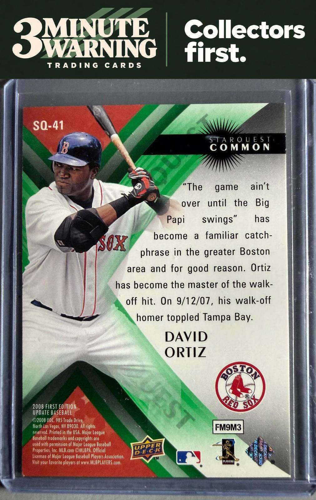 2008 Upper Deck First Edition #SQ-41 David Ortiz StarQuest Green Common