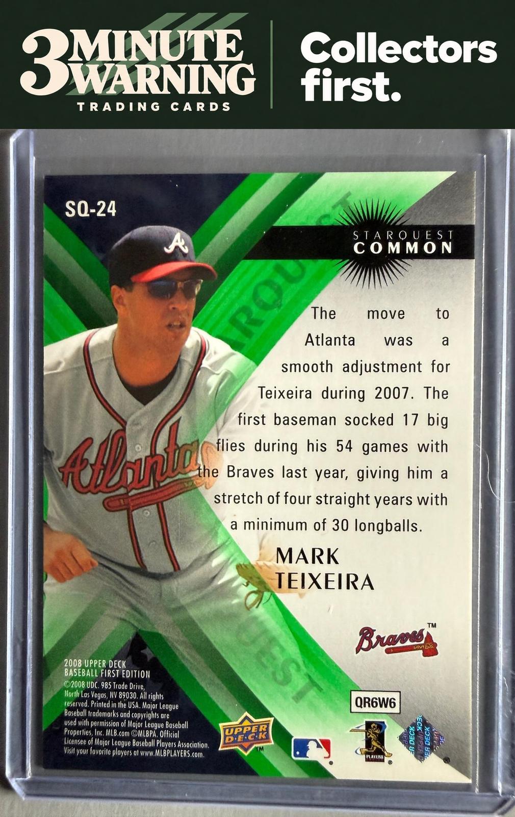 2008 Upper Deck First Edition #SQ-24 Mark Teixeira StarQuest Green Common