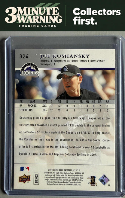 2008 Upper Deck #324 Joe Koshansky