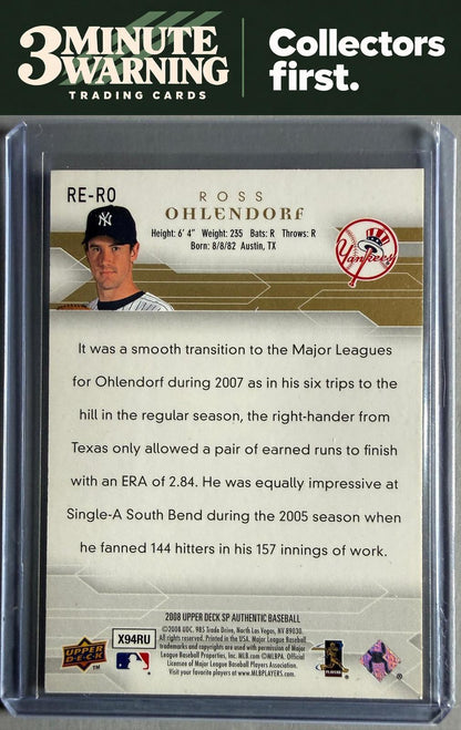 2008 SP Authentic #RE-RO Ross Ohlendorf Rookie Exclusives