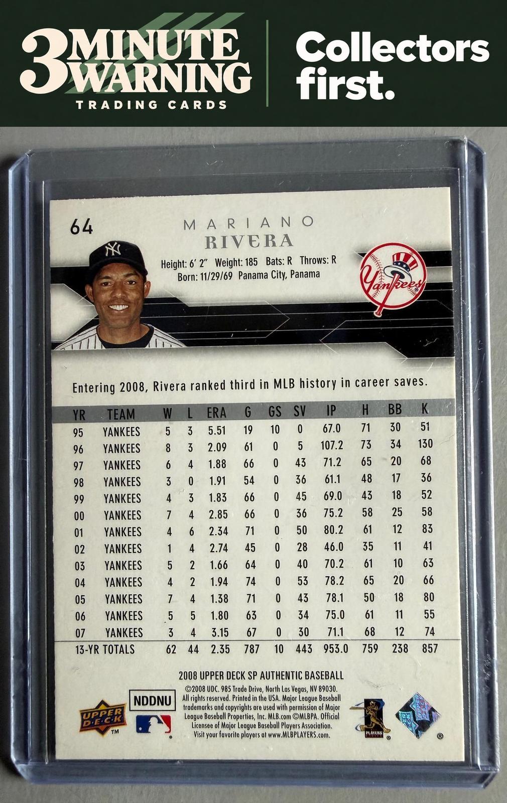 2008 SP Authentic #64 Mariano Rivera