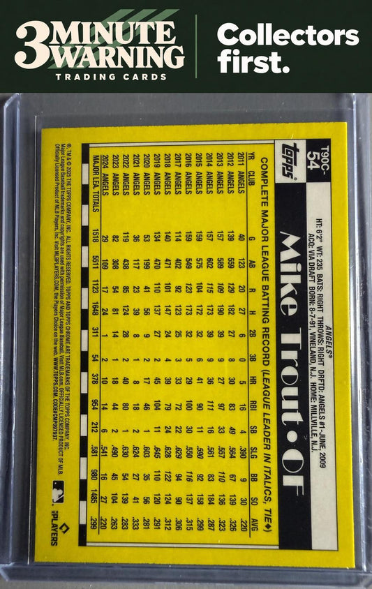 2025 Topps #T90C-54 Mike Trout 1990 Topps Baseball 35th Anniversary Chrome