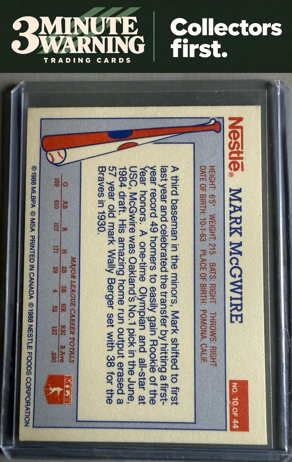 1988 Nestle Dream Team #10 Mark McGwire
