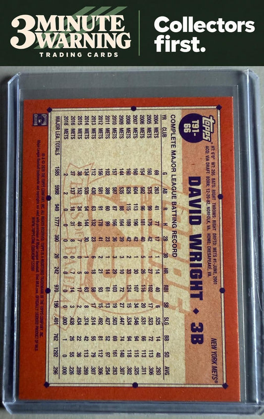2026 Topps #T91-66 David Wright 1991 Topps Baseball 35th Anniversary