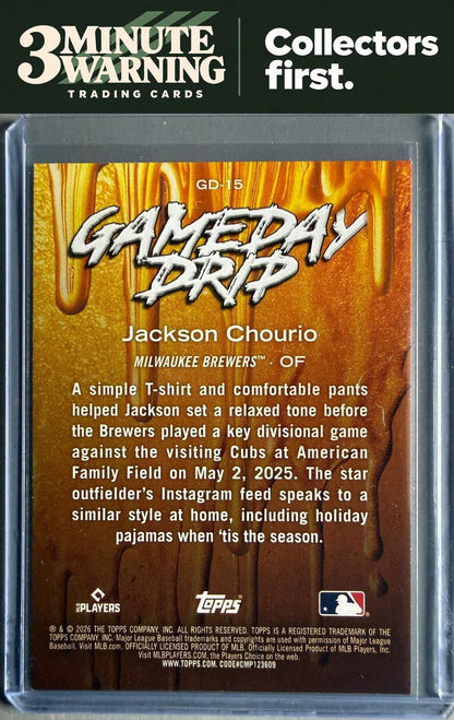 2026 Topps #GD-15 Jackson Chourio Gameday Drip