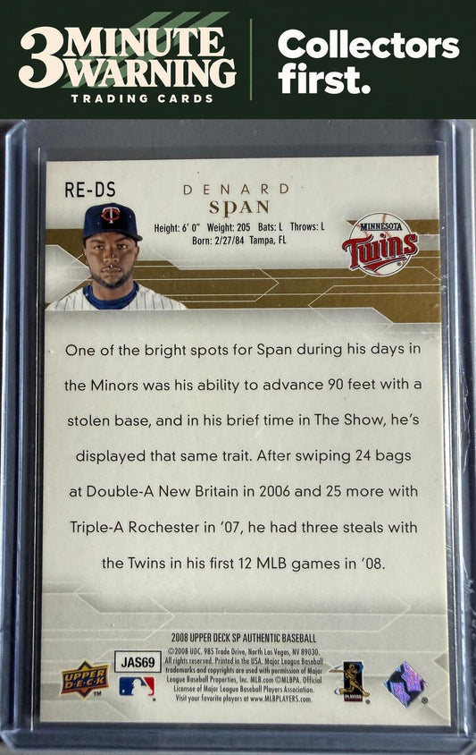 2008 SP Authentic #RE-DS Denard Span Rookie Exclusives