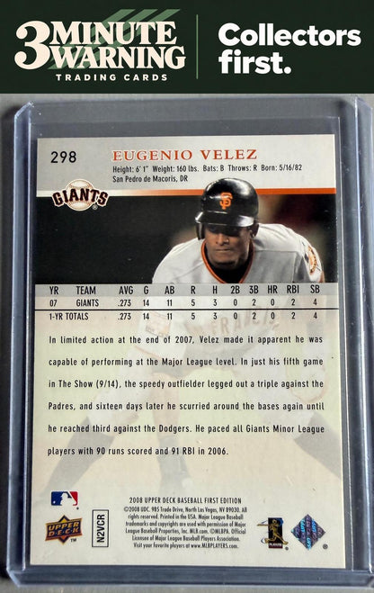 2008 Upper Deck First Edition #298 Eugenio Velez
