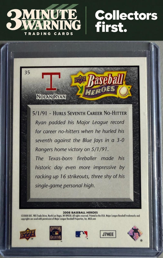 2008 Upper Deck Baseball Heroes #35 Nolan Ryan Black