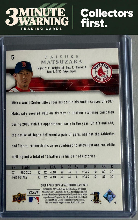 2008 SP Authentic #5 Daisuke Matsuzaka