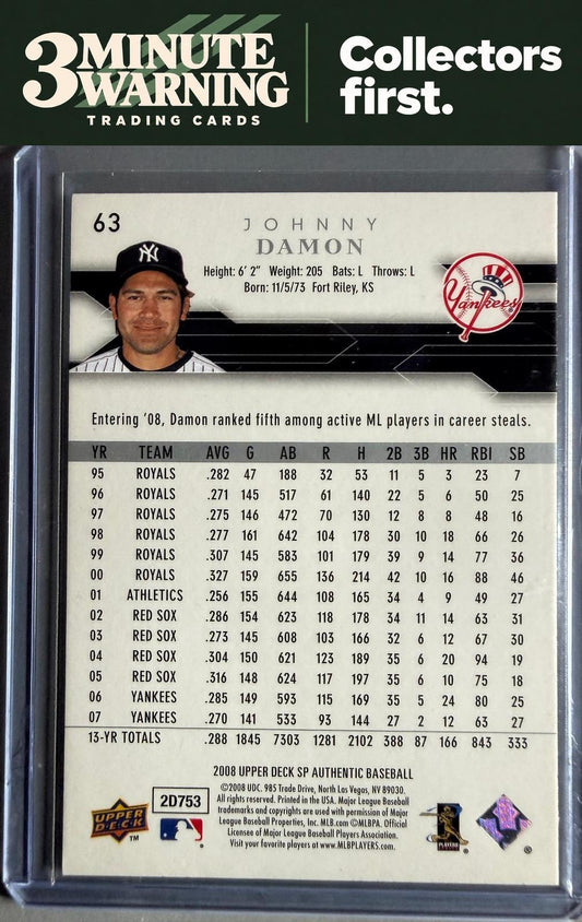 2008 SP Authentic #63 Johnny Damon