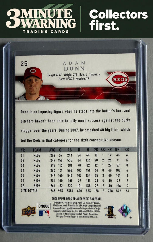 2008 SP Authentic #25 Adam Dunn