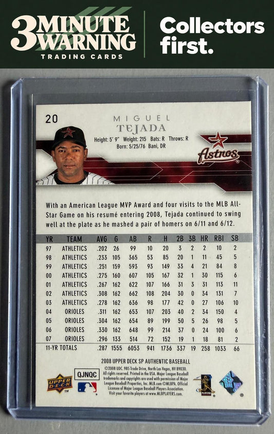 2008 SP Authentic #20 Miguel Tejada