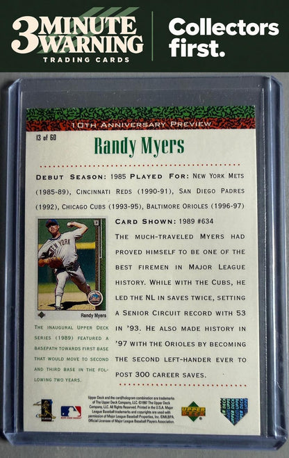1998 Upper Deck #13 Randy Myers 10th Anniversary Preview