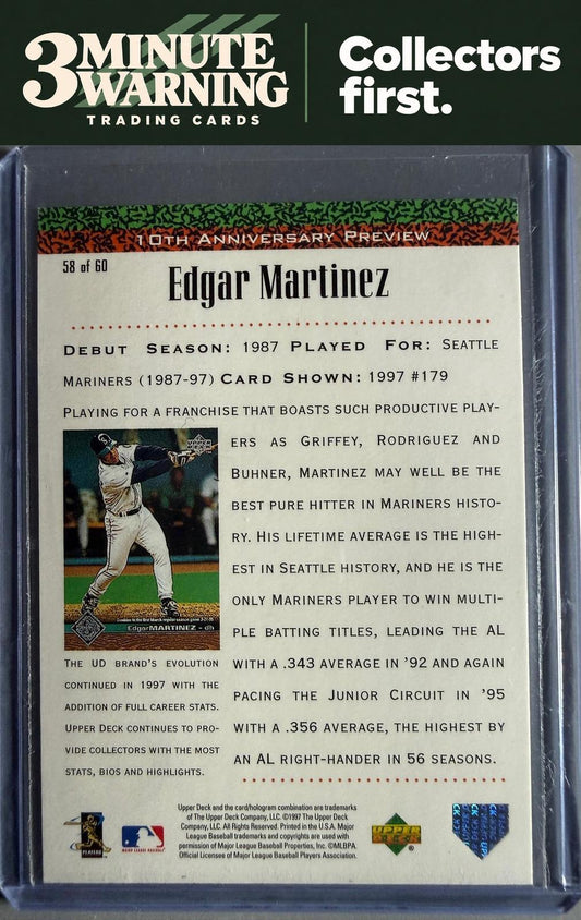 1998 Upper Deck #58 Edgar Martinez 10th Anniversary Preview Edition Retail