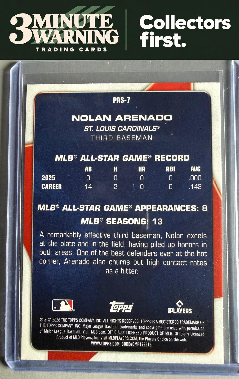 2026 Topps #PAS-7 Nolan Arenado Perennial All-Stars