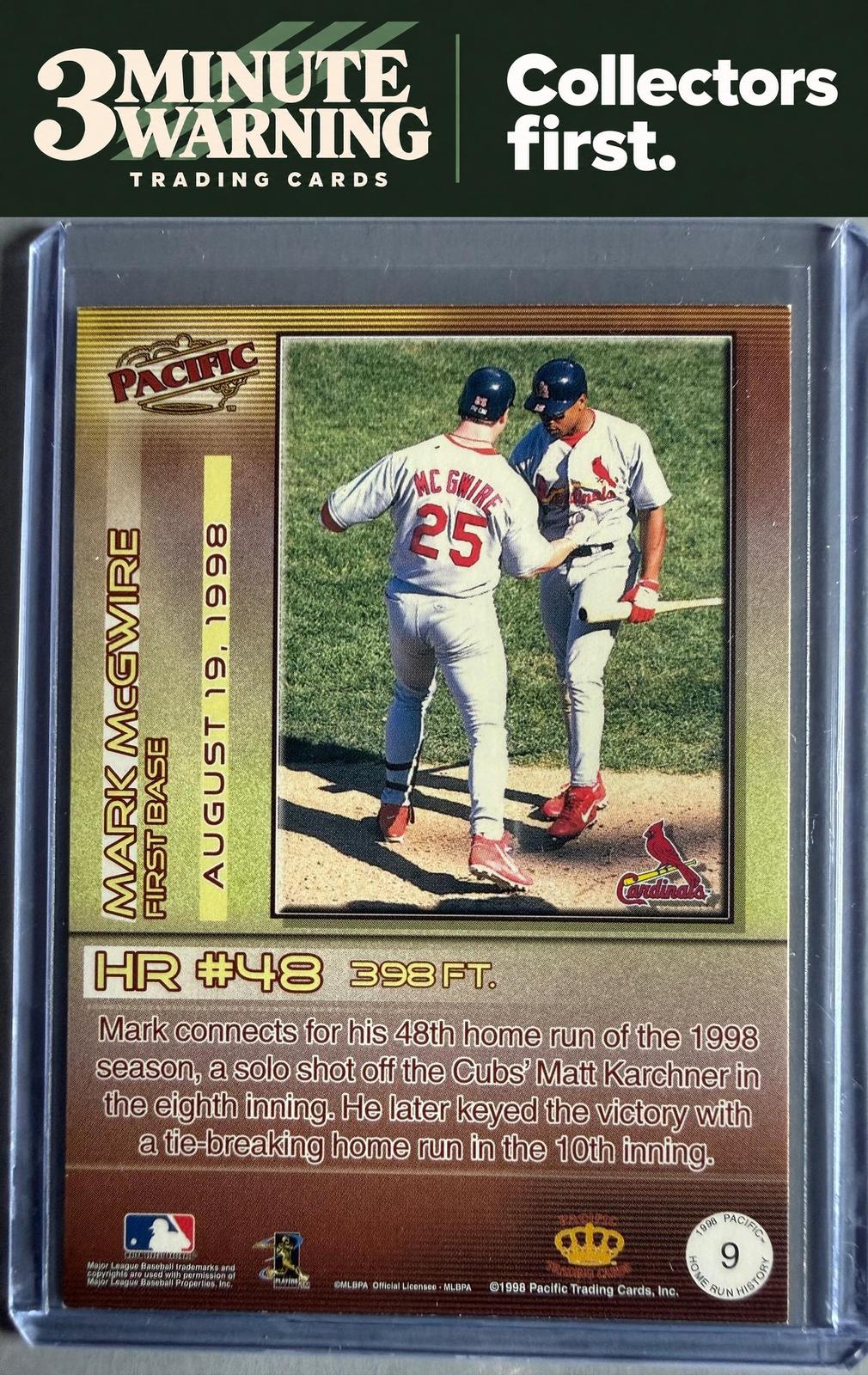 1998 Pacific Home Run History #9 Mark McGwire