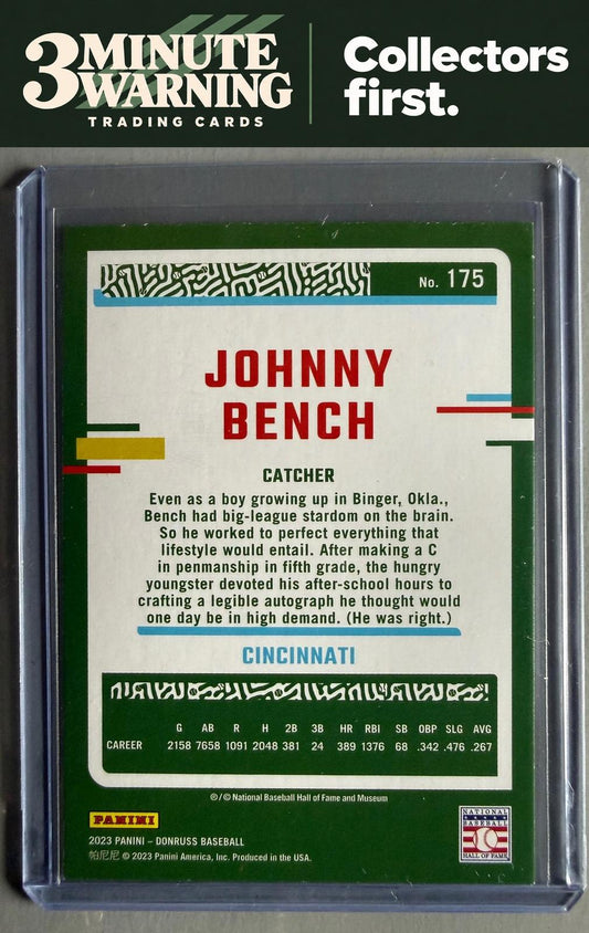 2023 Donruss #175 Johnny Bench Holo Carolina Blue