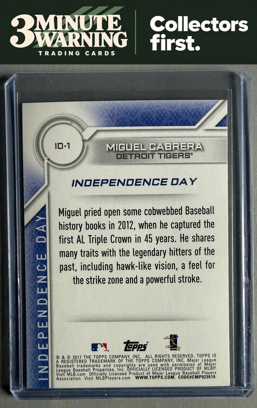 2017 Topps #ID-1 Miguel Cabrera Independence Day