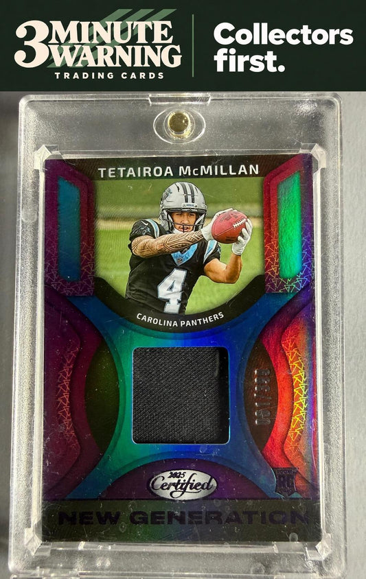 2025 Panini Certified #NGJ-TMN Tetairoa McMillan Jerseys Mirror Purple #/399