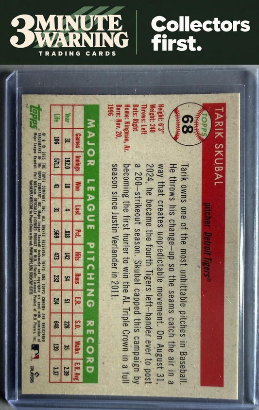 2025 Topps Chrome Platinum #68 Tarik Skubal Blue Vibrations Refractor #/150