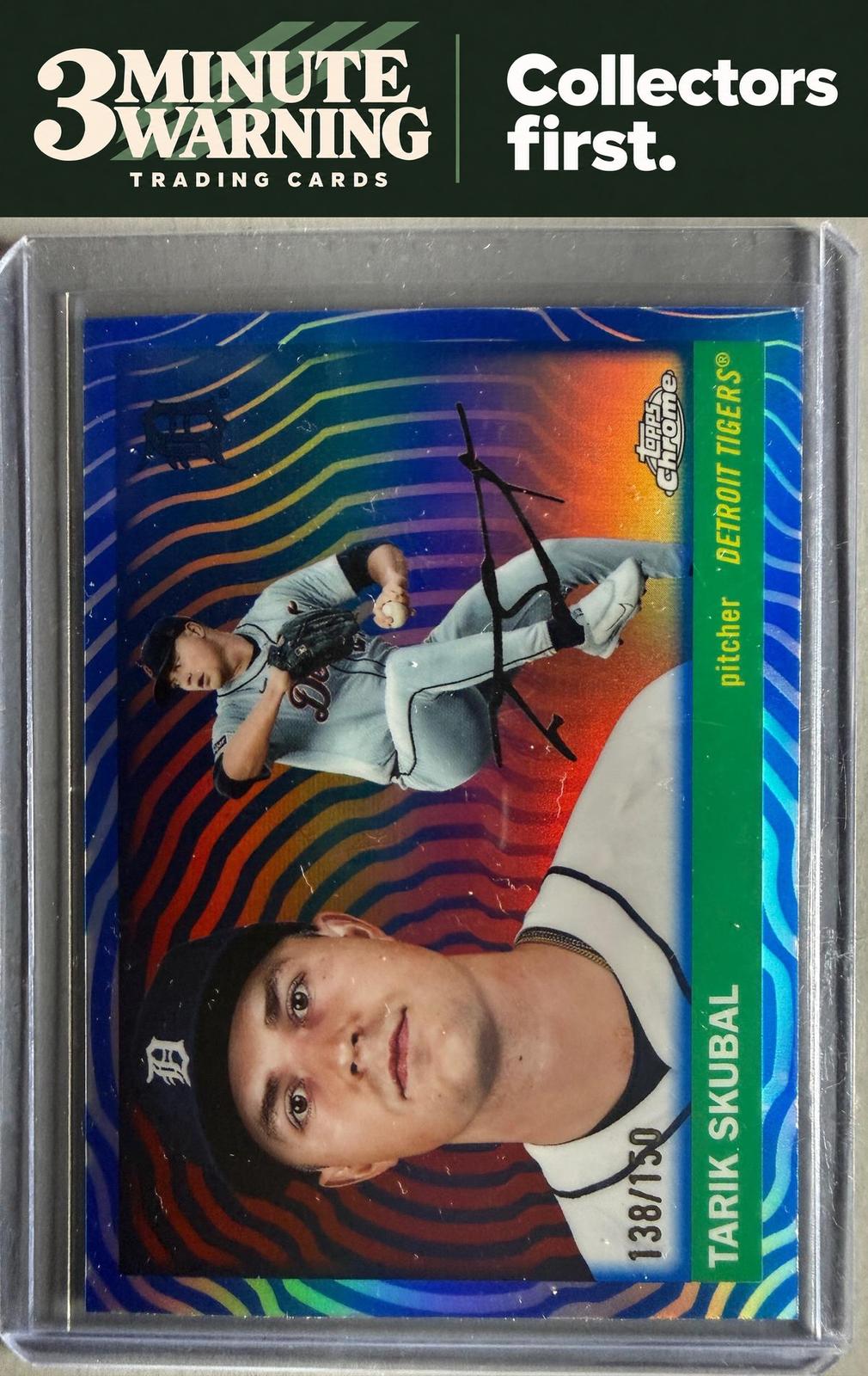 2025 Topps Chrome Platinum #68 Tarik Skubal Blue Vibrations Refractor #/150